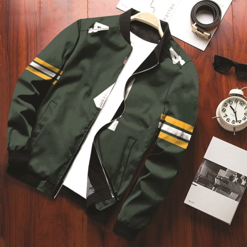 Green Bay Packers Brett Favre #4 NFL American Football Game Jersey Green 2019 Style Gift For Packers Fans Bomber Jacket BJ00583