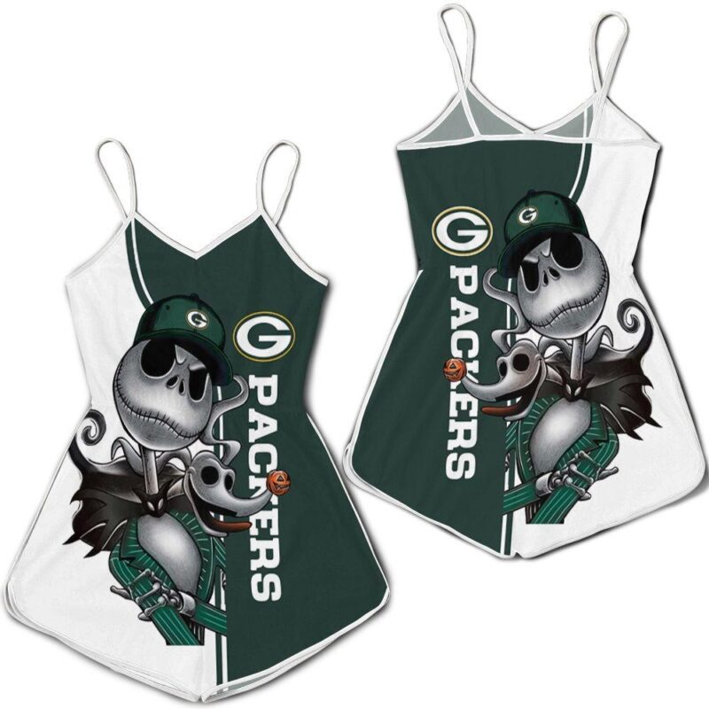 Green Bay Packers Jack Skellington And Zero Romper RJ03258