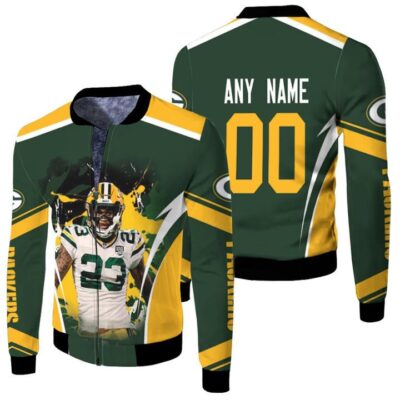 Green Bay Packers Jaire Alexander 00 Any Name Green Jersey Style Gift With Custom Number Name For Packers Fans Fleece Bomber Jacket