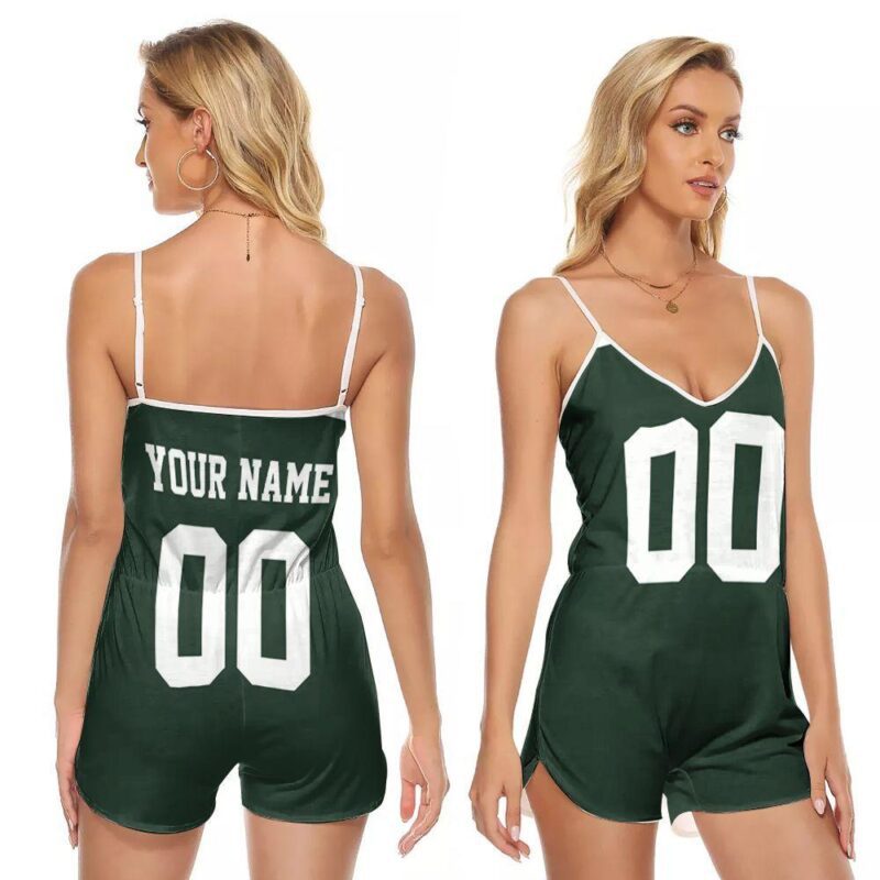 Green Bay Packers NFL American Football Team Logo Custom Game Jersey Green 2019 Gift For Packers Fans V-neck Romper Jumpsuit RJ00635