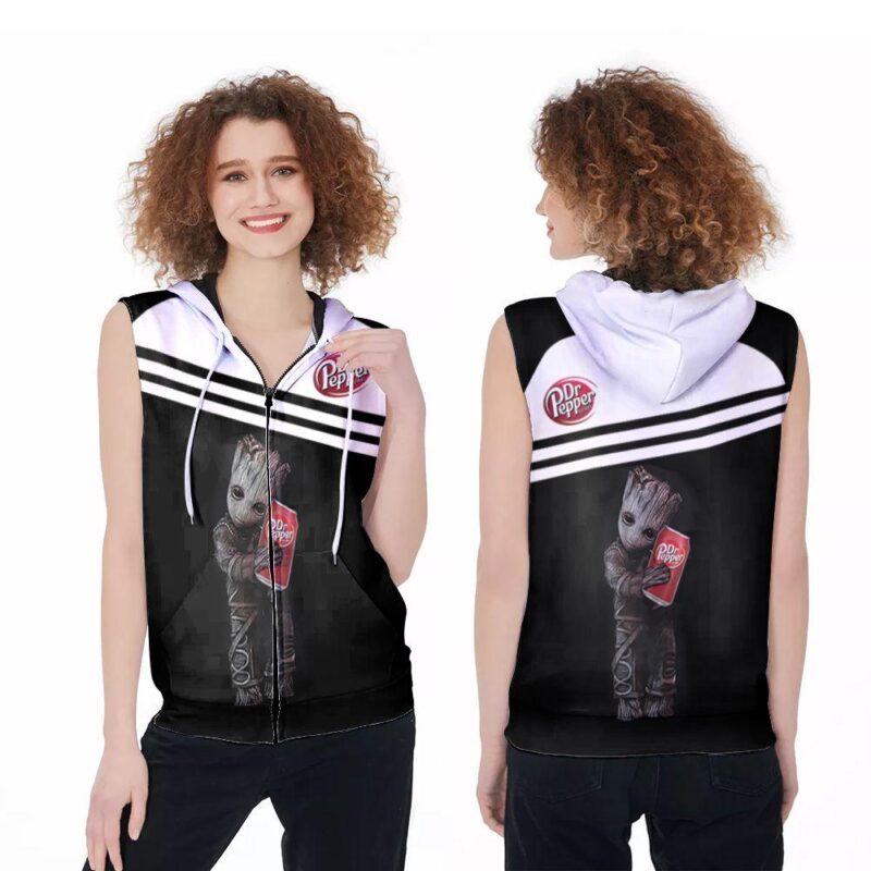 Groot Dr Pepper Soft Drink Logo Brand Gift For Dr Pepper Lovers Soft Drink Fans Zip Sleeveless Hoodie ZSH1457
