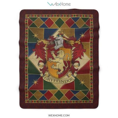 Gryffindor Fleece Blanket - Harry Potter Gryffindor Hogwarts Sherpa Fleece Blanket Fan Gift