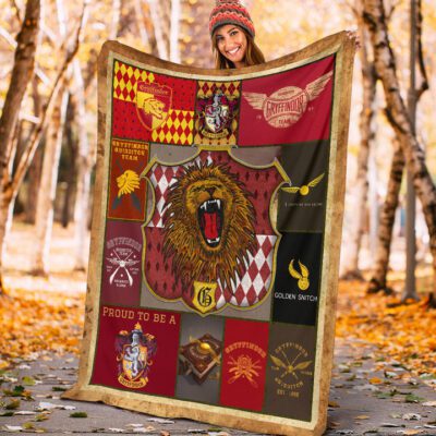 Gryffindor House Harry Potter Fleece Blanket Movie Home Decor Custom For Fans 3