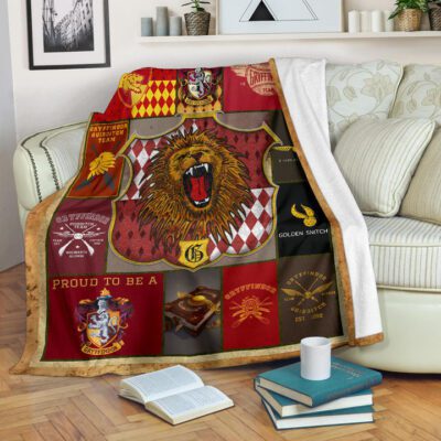 Gryffindor House Harry Potter Fleece Blanket Movie Home Decor Custom For Fans