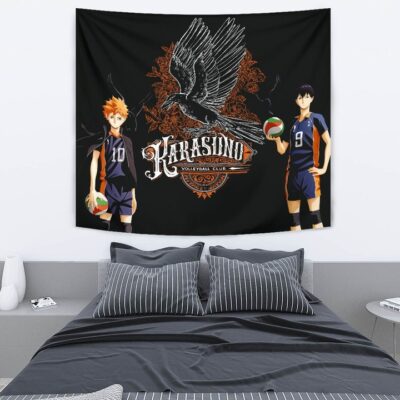 Haikyuu Anime Tapestry - Kageyama And Hinata Volleyball Club Raven Shadow Tapestry Wall Hanging 2 Haikyuu Anime Tapestry Kageyama And Hinata Volleyball Club Raven Shadow Tapestry Wall Hanging 2