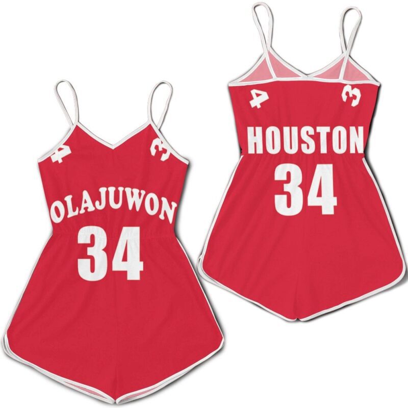 Hakeem Olajuwon Houston Rockets 1993-94 Hardwood Classics Red Jersey Romper RJ02001