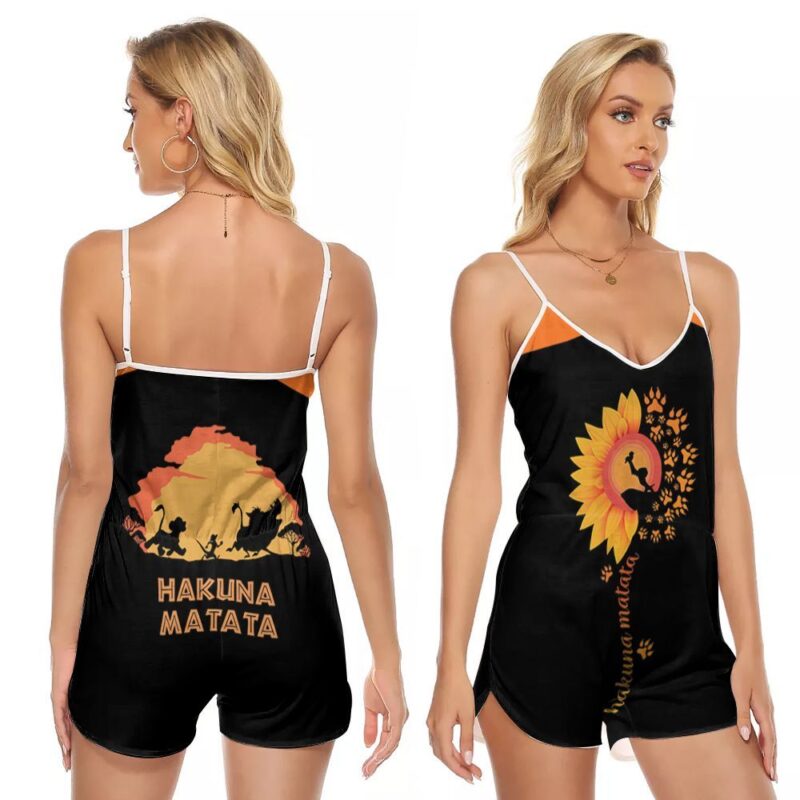 Hakuna Matata The Lion King Cartoon Moive Gift For Hakuna Matata The Lion King Fans Cartoon Moive Lovers V-neck Romper Jumpsuit RJ00993