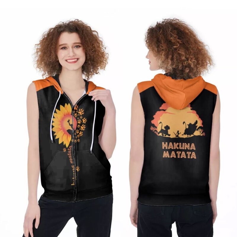 Hakuna Matata The Lion King Cartoon Moive Gift For Hakuna Matata The Lion King Fans Cartoon Moive Lovers Zip Sleeveless Hoodie ZSH0945