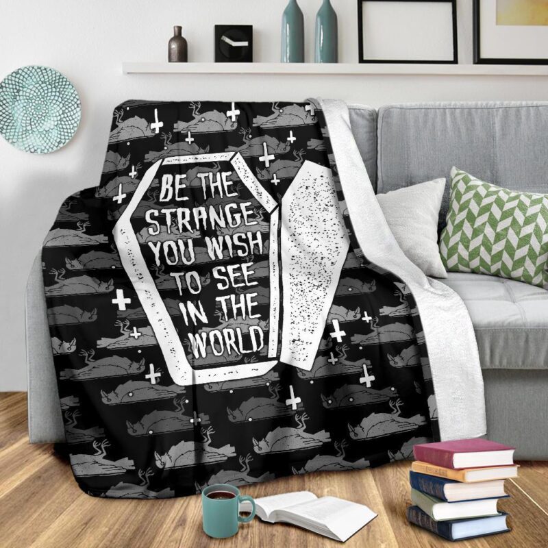 Halloween Fleece Blanket Be The Strange You Wish In The World Dracula Coffin Fleece Blanket 2