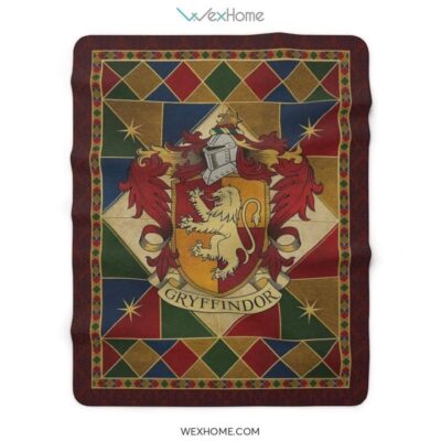Harry Potter Fleece Blanket - Gryffindor House Sherpa Fleece Blanket Unique Design