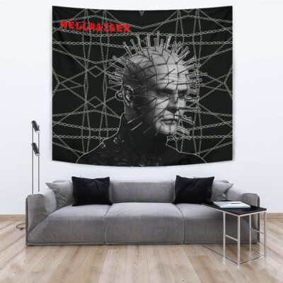 Horror Movie Tapestry - Hellraiser Pin Head Fire Circle Chains Background Tapestry Wall Hanging 3 Horror Movie Tapestry Hellraiser Pin Head Fire Circle Chains Background Tapestry Wall Hanging 3