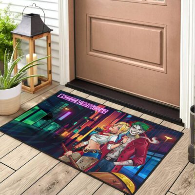 Horror Movie Teenager Joker And Harley Quinn Modern City Door Mat Welcome Mat 2