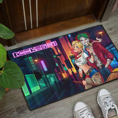Horror Movie Teenager Joker And Harley Quinn Modern City Door Mat Welcome Mat 3