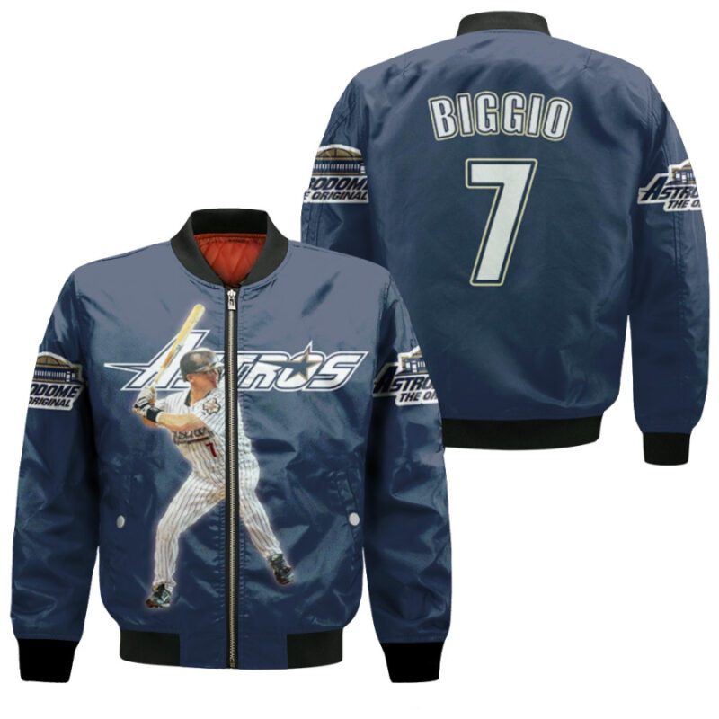 Houston Astros Craig Biggio 7 Throwback 1994 Player Navy Jersey Style Gift For Astros Fans Bomber Jacket BJ00174