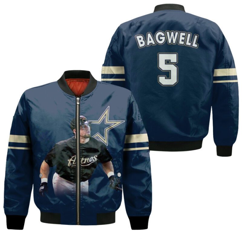 Houston Astros Jeff Bagwell 5 MLB Great Player 1997 Navy 2019 Gift For Astros Fans Bomber Jacket BJ04235