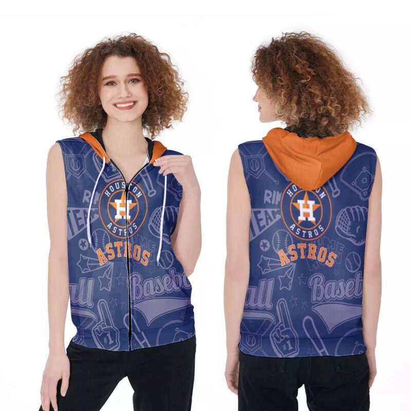 Houston Astros Mlb Baseball Team Logo Gift For Houston Astros Fans Houston Astros Lovers Sport Zip Sleeveless Hoodie ZSH1460