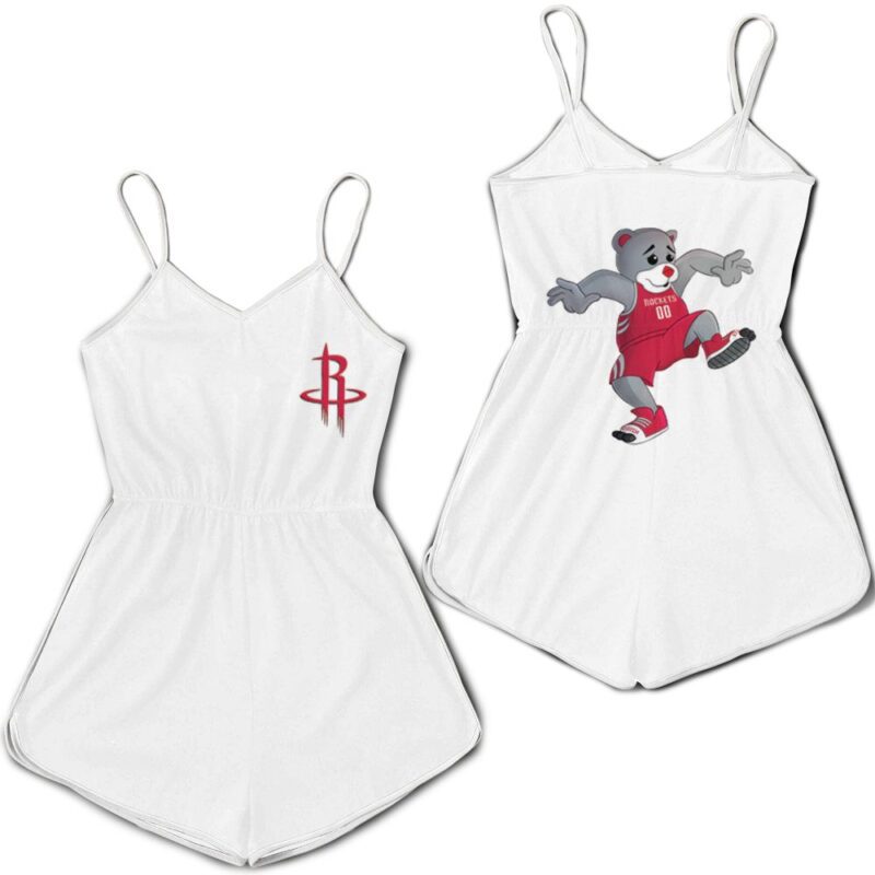 Houston Rockets Basketball Classic Mascot Logo Gift For Rockets Fans White Romper RJ01827