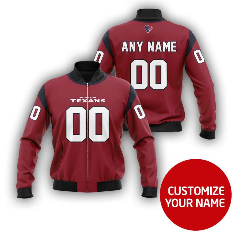 Houston Texans Super Bowl Champions Custom Number Name Red Gift For Texans Fans Bomber Jacket BJ03890