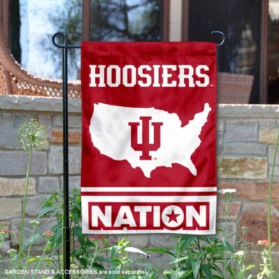 IU Hoosiers Garden Flag with USA Country Stars and Stripes GF00593