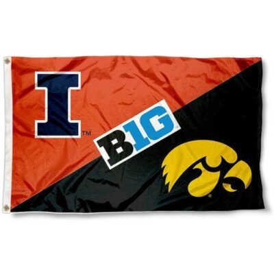 Illinois vs. Iowa House Divided 3x5ft Wall Flag Banner Flag Outdoor Flag BF154