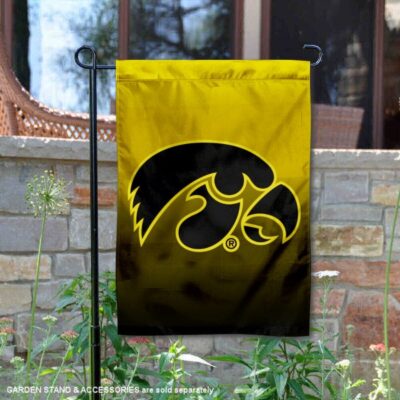 Iowa Hawkeyes Gradient Ombre Logo Garden Flag GF00793