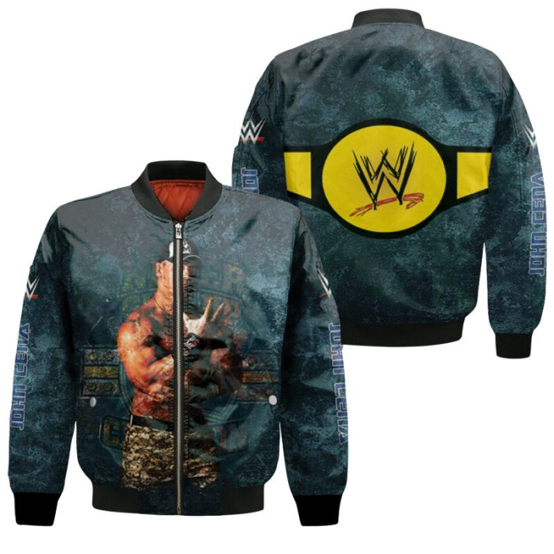 John Cena WWE World Champion Professional Wrestler Navy Gift For John Cena Fans Bomber Jacket BJ04119