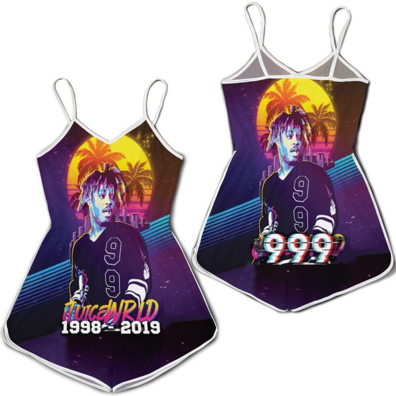 Juice WRLD 999 rap emo hip hop never die Pop neon style Romper RJ03800
