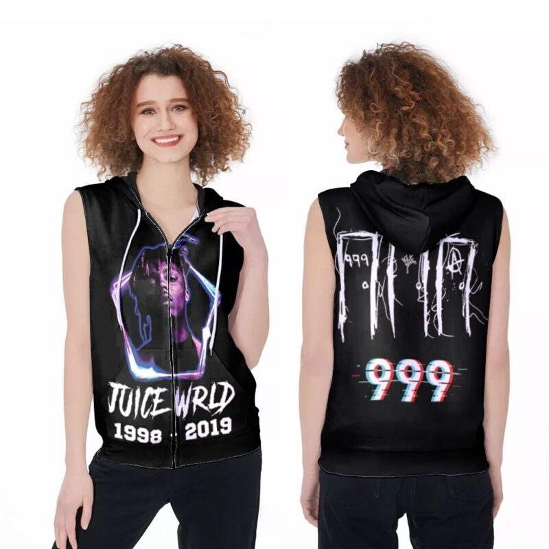 Juice World 1998-2019 999 American Rapper Gift For Juice World Fans Musician Singer Music Band 2 Zip Sleeveless Hoodie ZSH1470