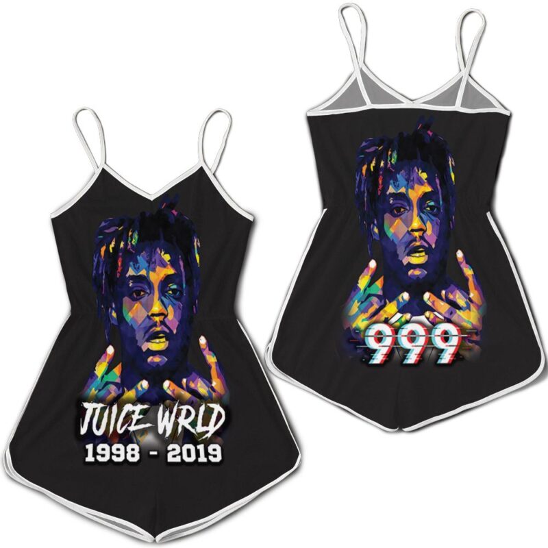 Juice Wrld 999 rap hip hop color sketch Romper RJ03637