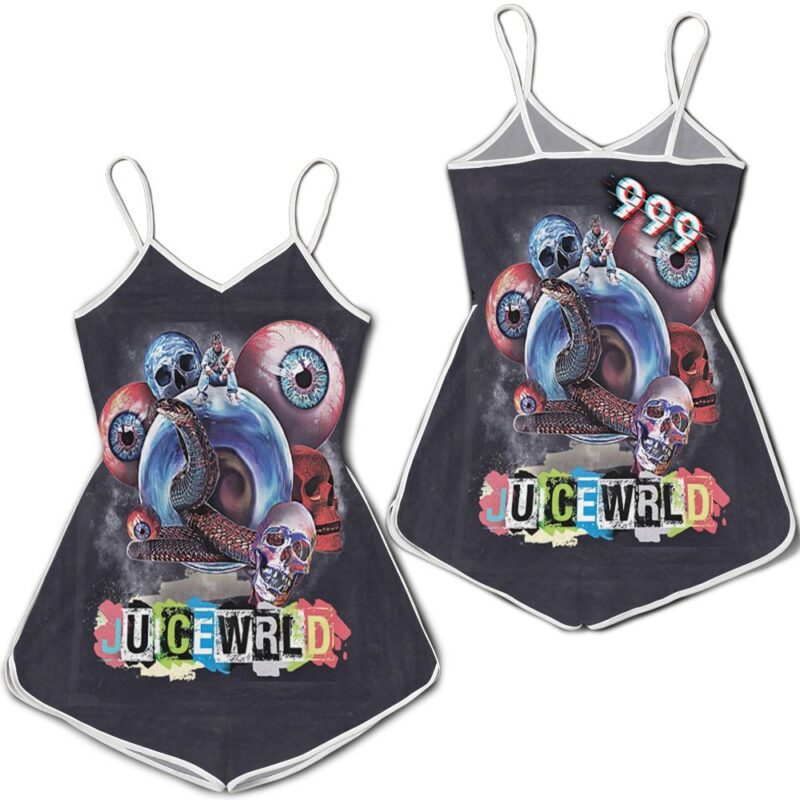Juice wrld 999 creepy snake eye rap style pop Romper RJ03622