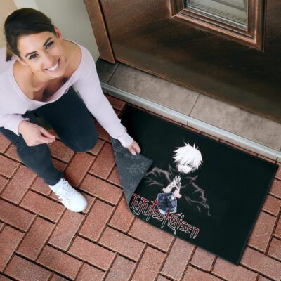 Jujutsu Kaisen Anime Door Mat Cool Satoru Gojo Holding Eye Rubik Prison Realm Door Mat Welcome Mat 4