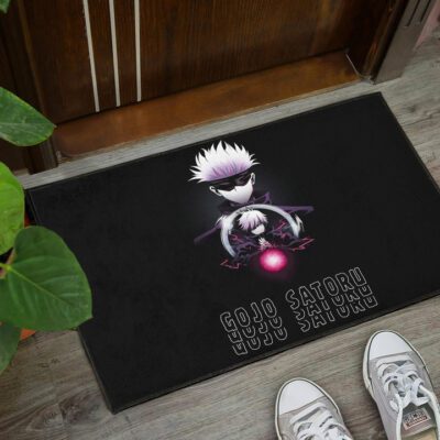 Jujutsu Kaisen Anime Door Mat Satoru Gojo Magic Ball Red Power Black Door Mat Welcome Mat 3