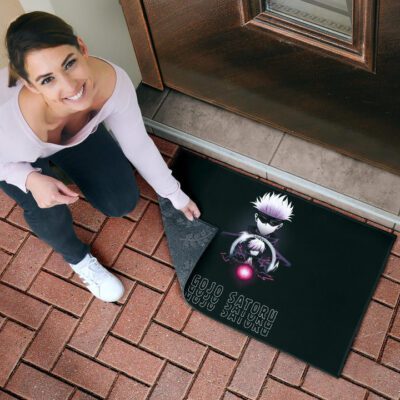 Jujutsu Kaisen Anime Door Mat Satoru Gojo Magic Ball Red Power Black Door Mat Welcome Mat 4