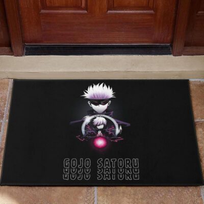 Jujutsu Kaisen Anime Door Mat Satoru Gojo Magic Ball Red Power Black Door Mat Welcome Mat