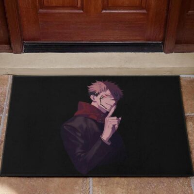 Jujutsu Kaisen Anime Door Mat Sukuna Yuji Combine Black Fire Evil Smiling Door Mat Welcome Mat