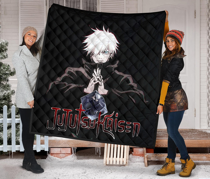 Jujutsu Kaisen Anime Fleece Blanket Satoru Gojo Face Shadow Hand Sign