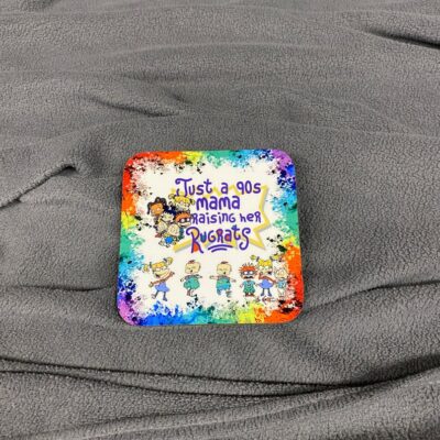 Just A 90s Mama Raising Her Rugrats Drinkware Coaster Set of 4 2