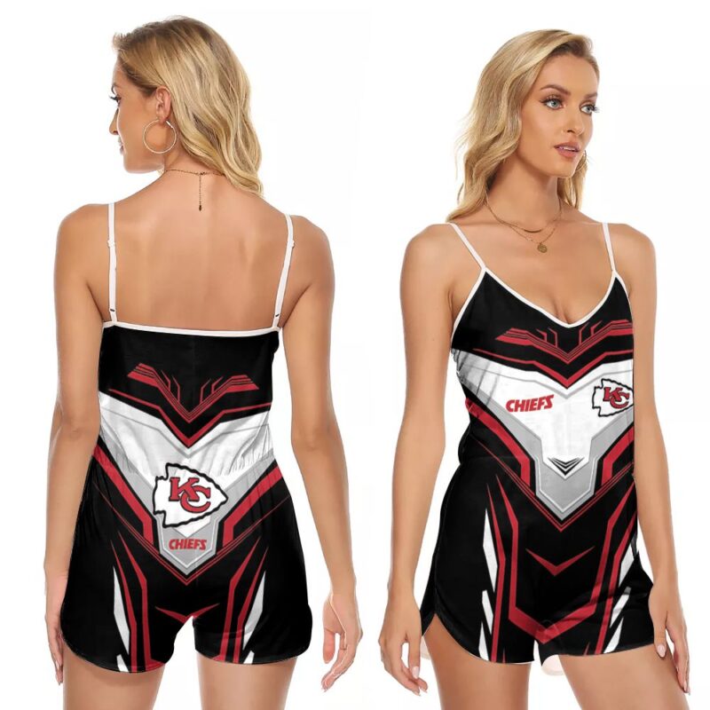 Kansas City Chiefs NFL America Football Team Logo Gift For Kansas City Chiefs Fans America Football Lovers V-neck Romper Jumpsuit RJ00592