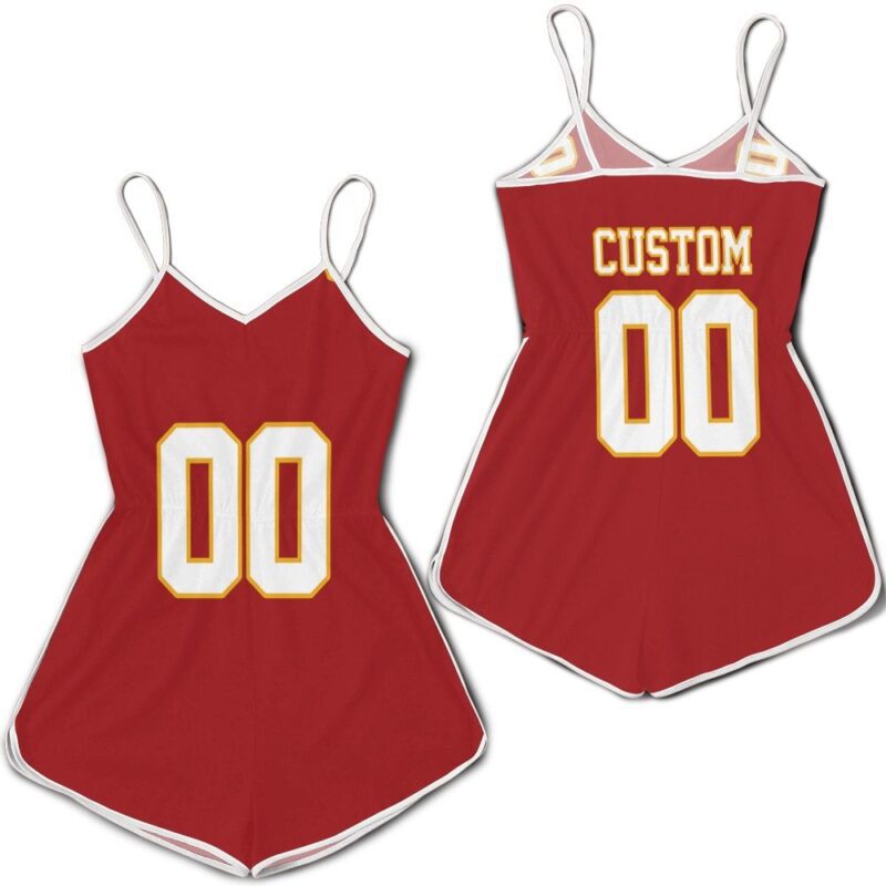 Kansas City Chiefs Red Personalized Jersey Inspired Romper RJ04856