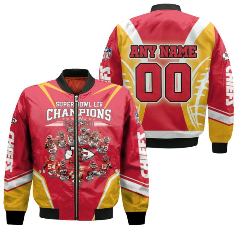 Kansas City Chiefs Super Bowl Champions 2020 Coach And Legends 3D Allover Gift With Custom Number Name For Chiefs Fans Bomber Jacket BJ00102