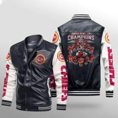 Kansas City Chiefs Super Bowl Champions 2020 NFL Gift For Chiefs Fans Leather Bomber Jacket LBJ0074