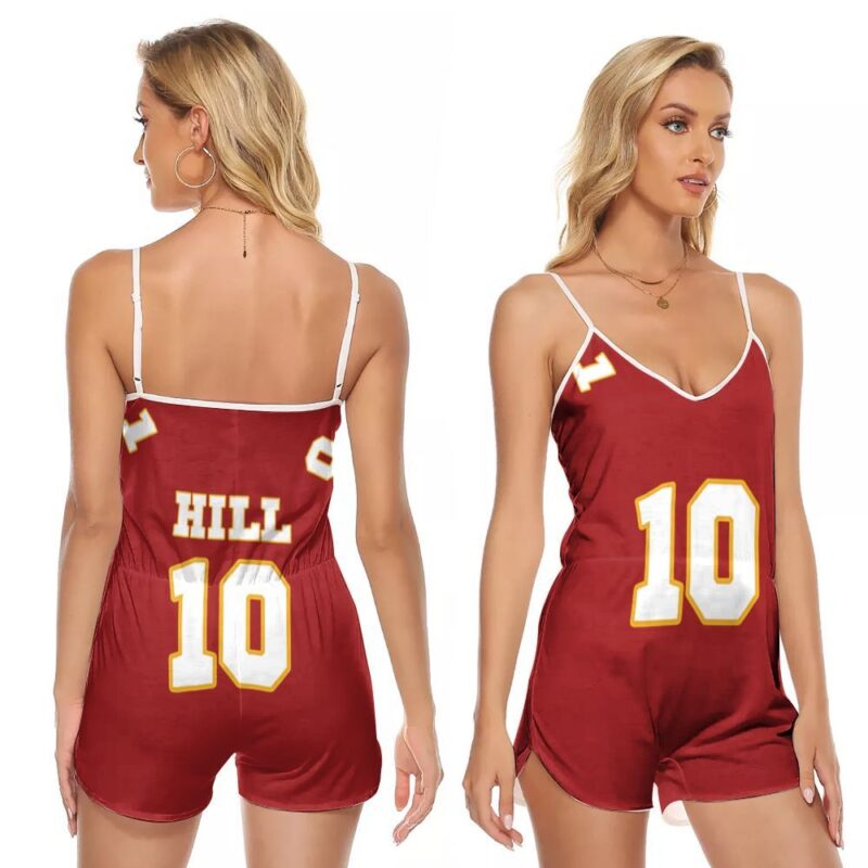Kansas City Chiefs Tyreek Hill 10 Legend Player NFL American Football Team Gift For Chiefs Fans Tyreek Hill Lovers V-neck Romper Jumpsuit RJ00677