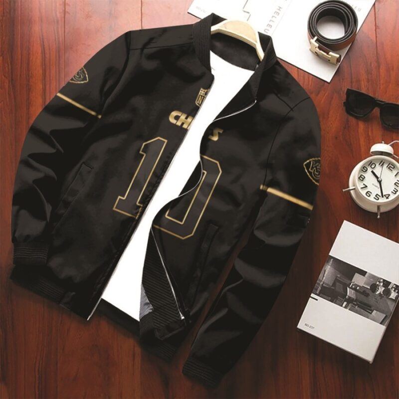 Kansas City Chiefs Tyreek Hill #10 NFL American Football Black Golden Edition Jersey Style Gift For Chiefs Fans Bomber Jacket BJ00531
