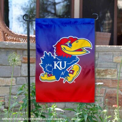 Kansas Jayhawks Gradient Ombre Logo Garden Flag GF00568