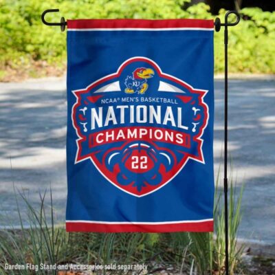 Kansas KU Jayhawks Basketball National Champions 2022 Garden Banner GF01825