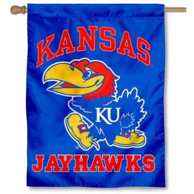 Kansas KU Jayhawks Logo House Flag H0120