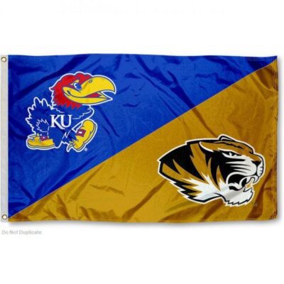 Kansas vs Missouri House Divided 3x5ft Wall Flag Banner Flag Outdoor Flag BF216