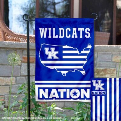 Kentucky UK Wildcats Garden Flag with USA Country Stars and Stripes GF00446