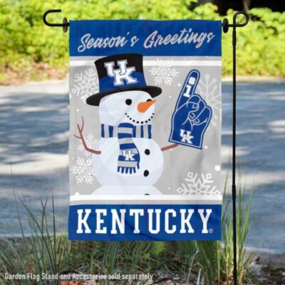 Kentucky UK Wildcats Holiday Winter Snowman Greetings Garden Flag GF00452