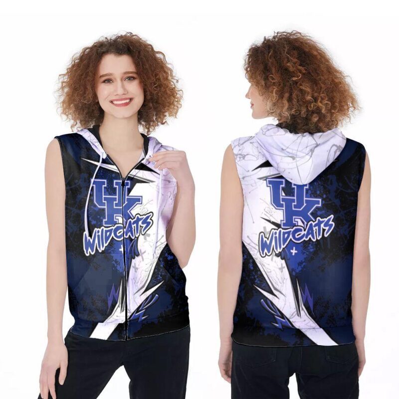 Kentucky Wildcats NCAA NFL American Football Team Logo Gift For Kentucky Wildcats Fans American Football Lovers Zip Sleeveless Hoodie ZSH1235